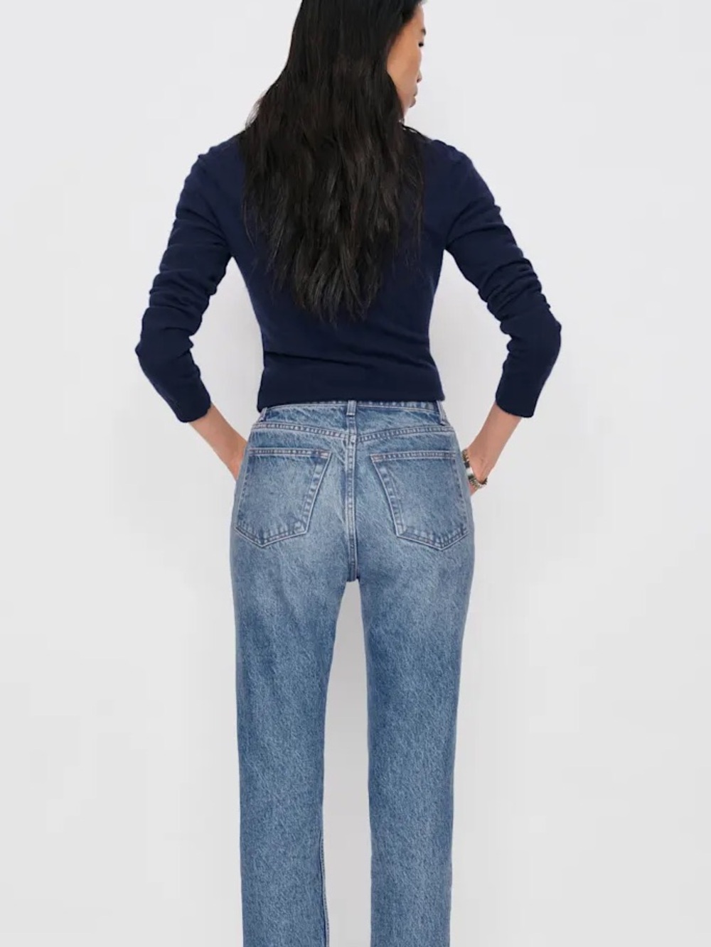 REFORMATION Cynthia High Rise Straight Jeans Size 23 NWT Colorado Blue Wash - Picture 6 of 13